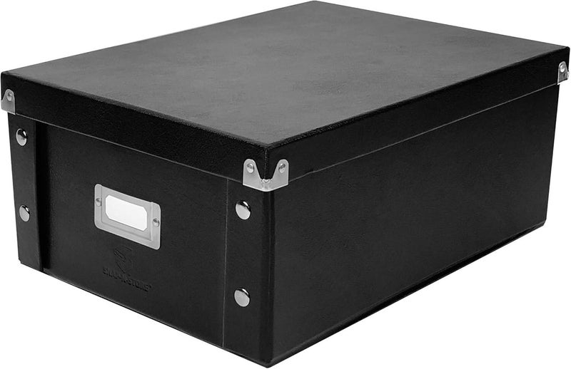 Snap-N-Store CD Storage Box - Pack of 1/2 - Durable Disc Holder with Lid to Store for Discs (2 Pack - Doublewide CD, Black) - Image 1